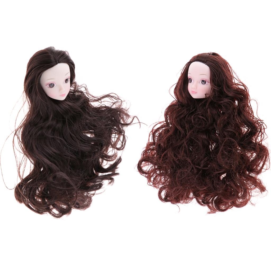 2pcs 1/6 Girl BJD Doll Head Sculpt Ball-Jointed Doll DIY Parts Accessory