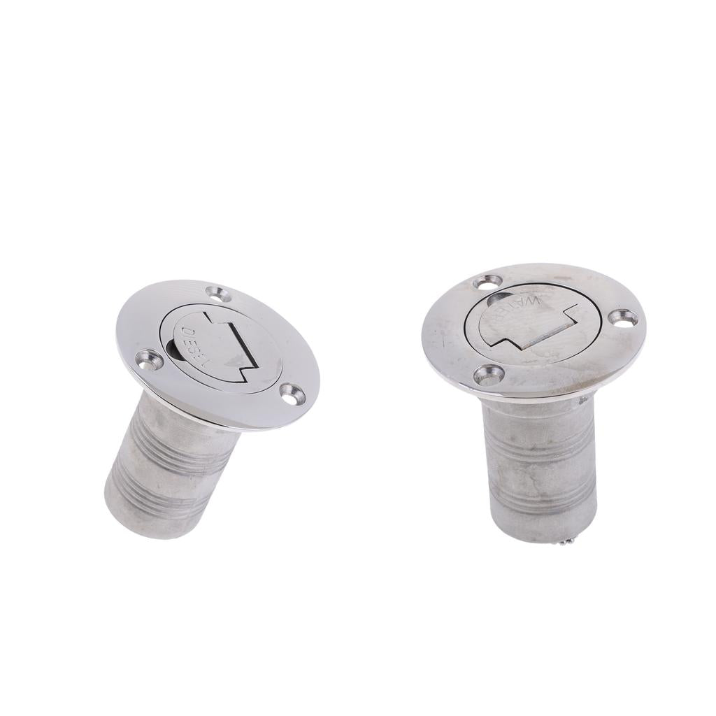 2pcs Boat Deck Fill / Filler Keyless Cap - 38mm Diesel - 316 Stainless Steel