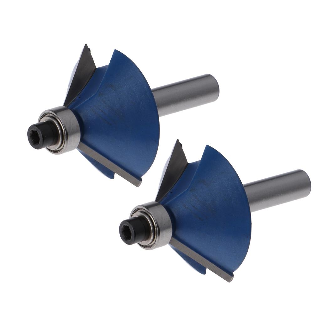 2Pcs 45 Degree Chamfer Edge Forming Router Bit - 1/4 Shank "