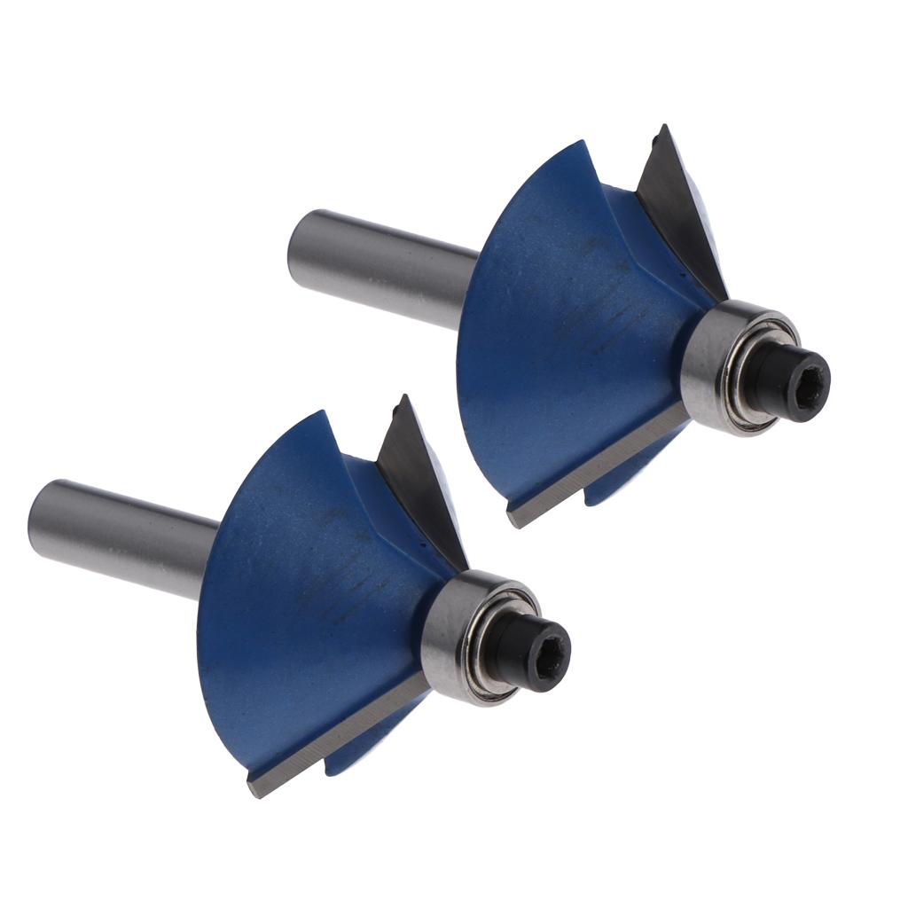 2Pcs 45 Degree Chamfer Edge Forming Router Bit - 1/4 Shank "