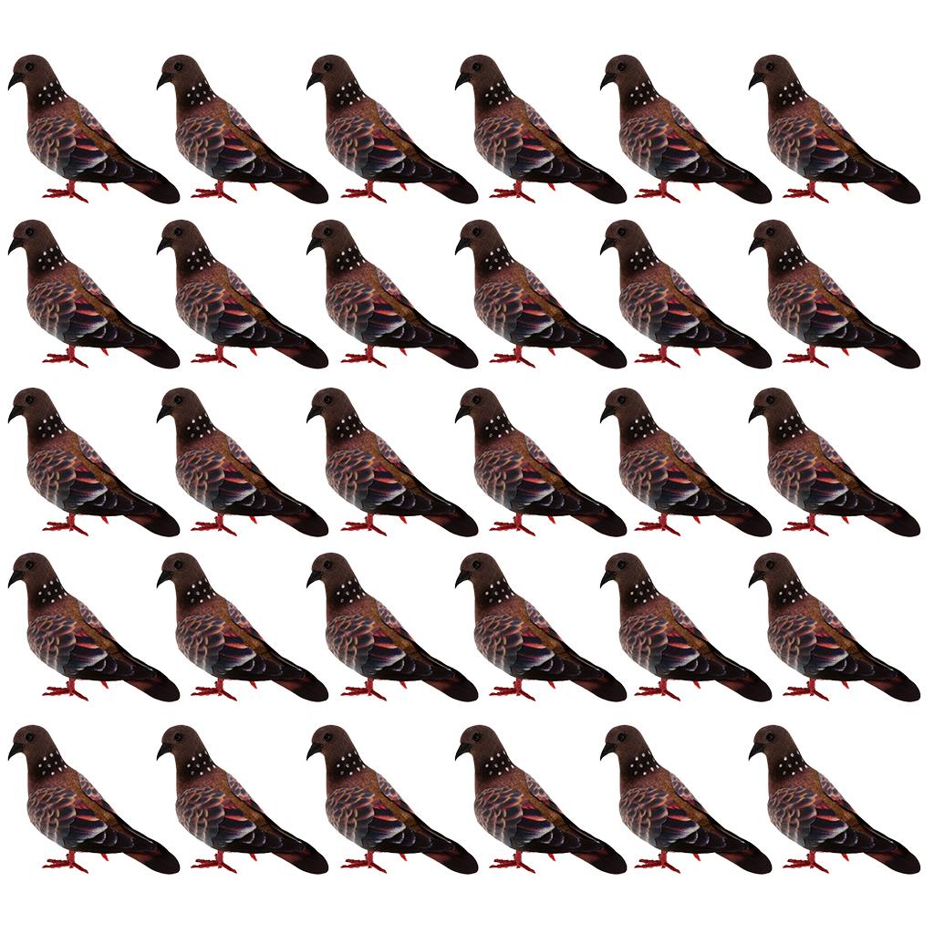 30Pcs Artificial Feather Foam Doves Birds Wedding Decoration Venue Ornaments