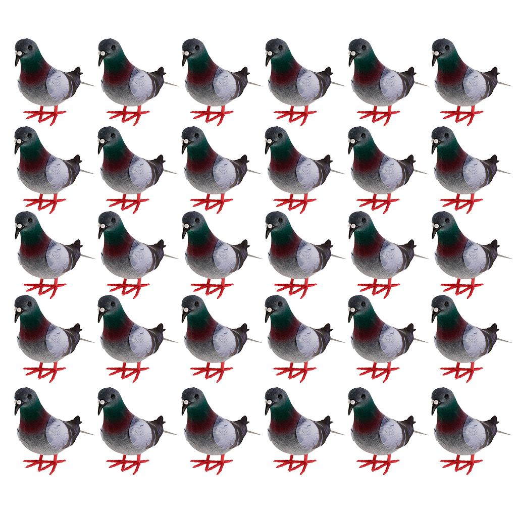 30Pcs Artificial Feather Foam Doves Birds Wedding Decoration Venue Ornaments