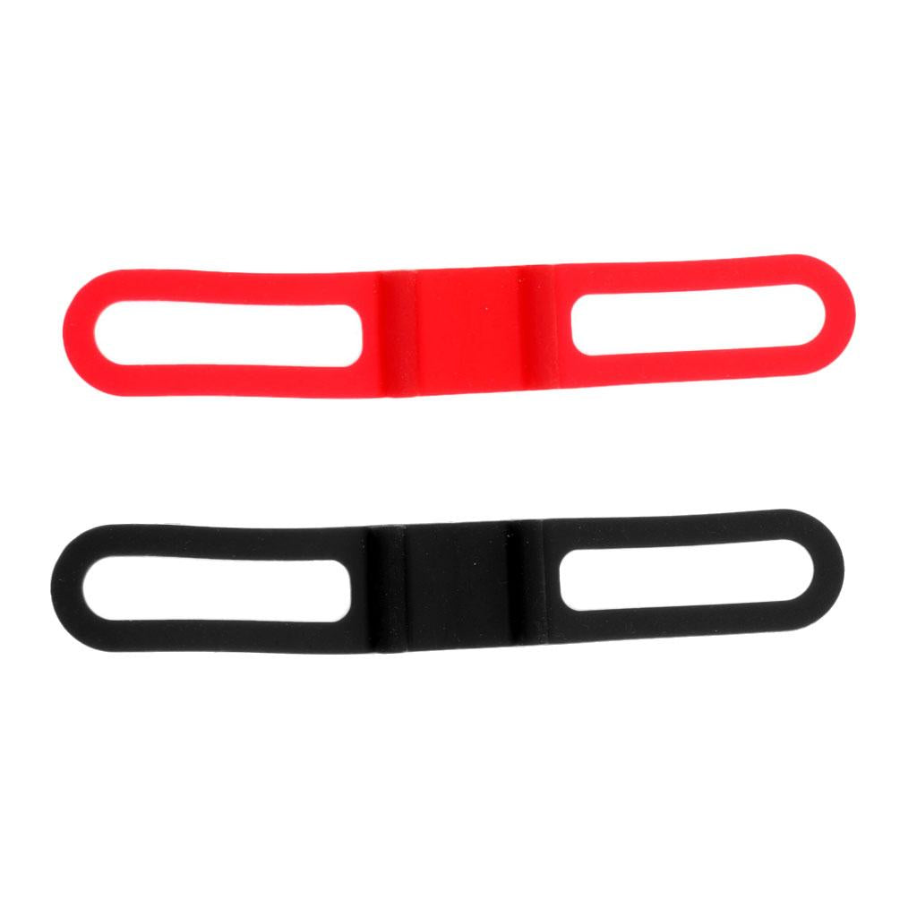 2Pcs Bike Silicone Elastic Band Flashlight Phone Strap Ribbon Mount Holder