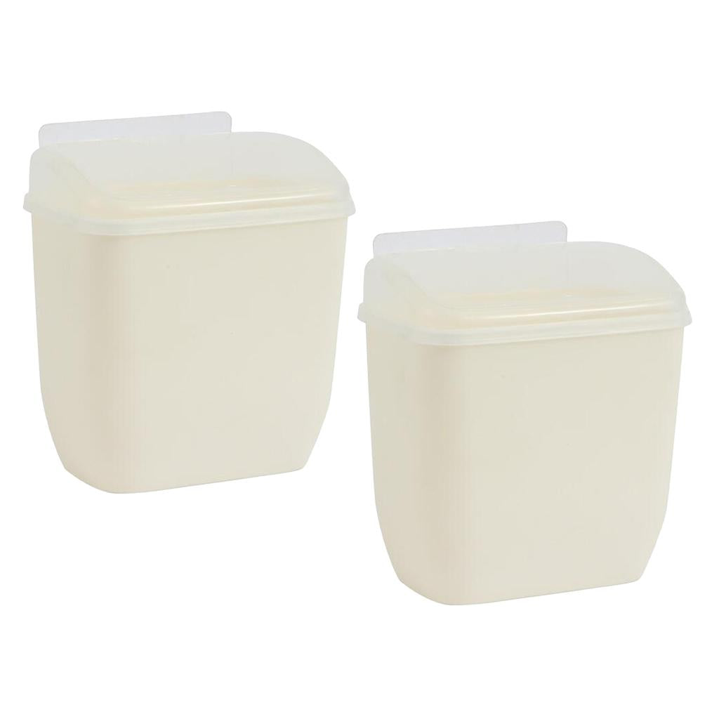 2pcs Wall Mounted Hanging Rubbish Bin Trash Can Wastebasket Bathroom Kitchen