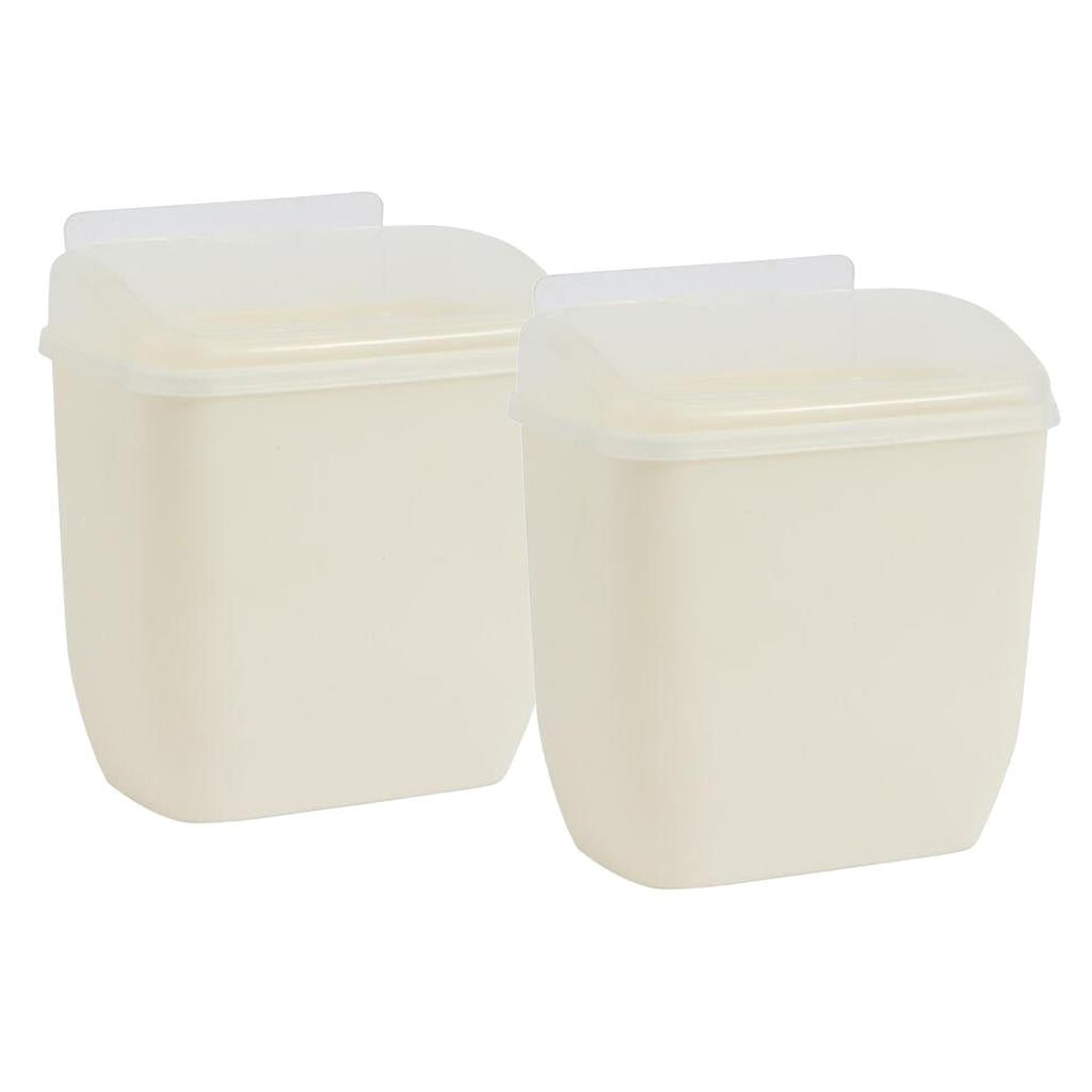 2pcs Wall Mounted Hanging Rubbish Bin Trash Can Wastebasket Bathroom Kitchen