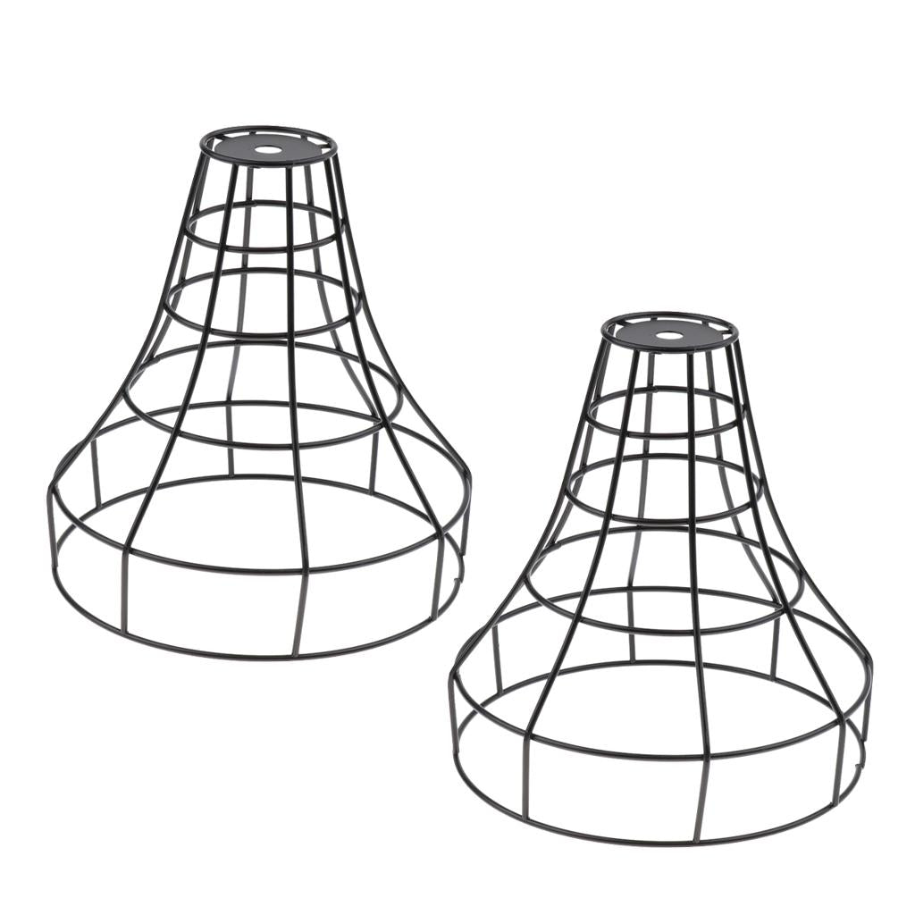 2 Pcs Iron Wire Cage Hanging Lamp Shade Pendant Light Chandelier Shades