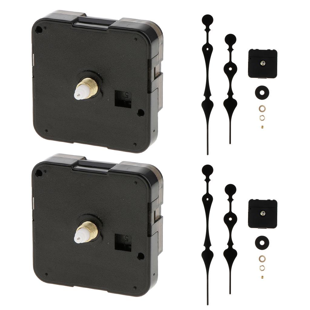 2 Pieces Silent Mechanism Quartz Wall Clock Movement Repair Parts DIY