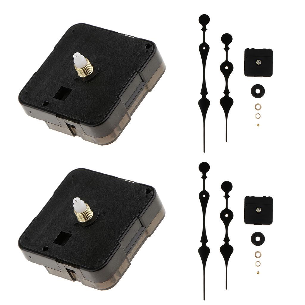 2 Pieces Silent Mechanism Quartz Wall Clock Movement Repair Parts DIY