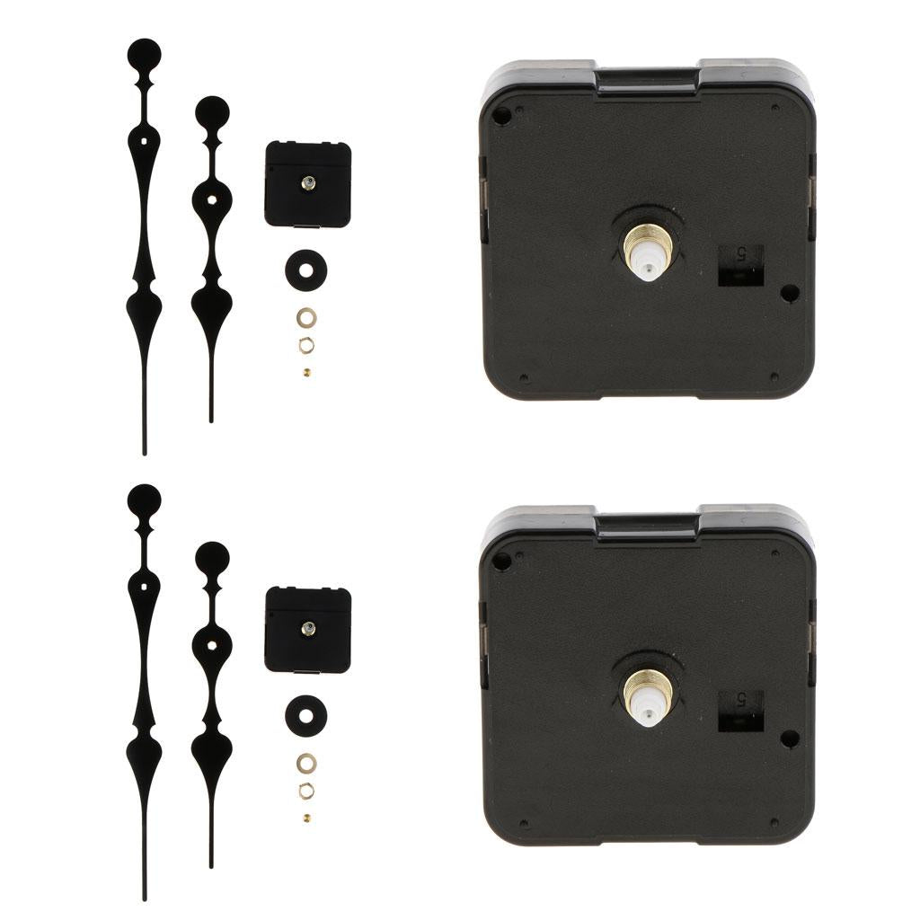2 Pieces Silent Mechanism Quartz Wall Clock Movement Repair Parts DIY