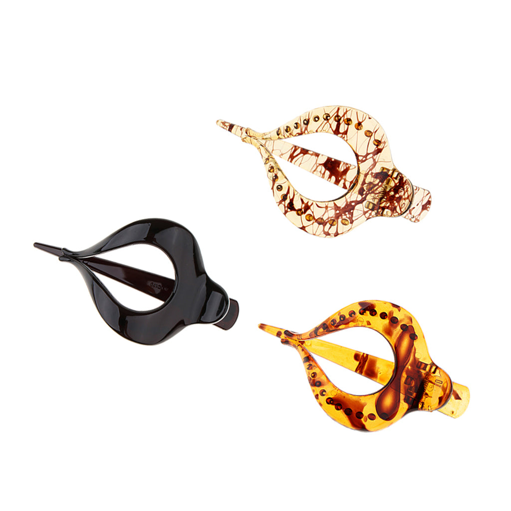 3x Large Heart Shaped Acrylic Hair Claw Banana Clip Clamp Jaw