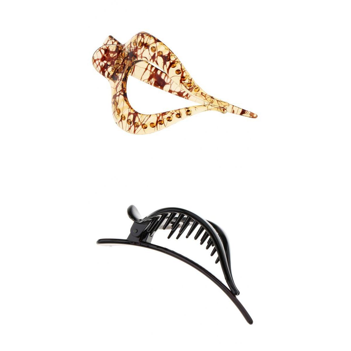 2x Large Heart Shaped Acrylic Hair Claw Banana Clip Clamp Jaw