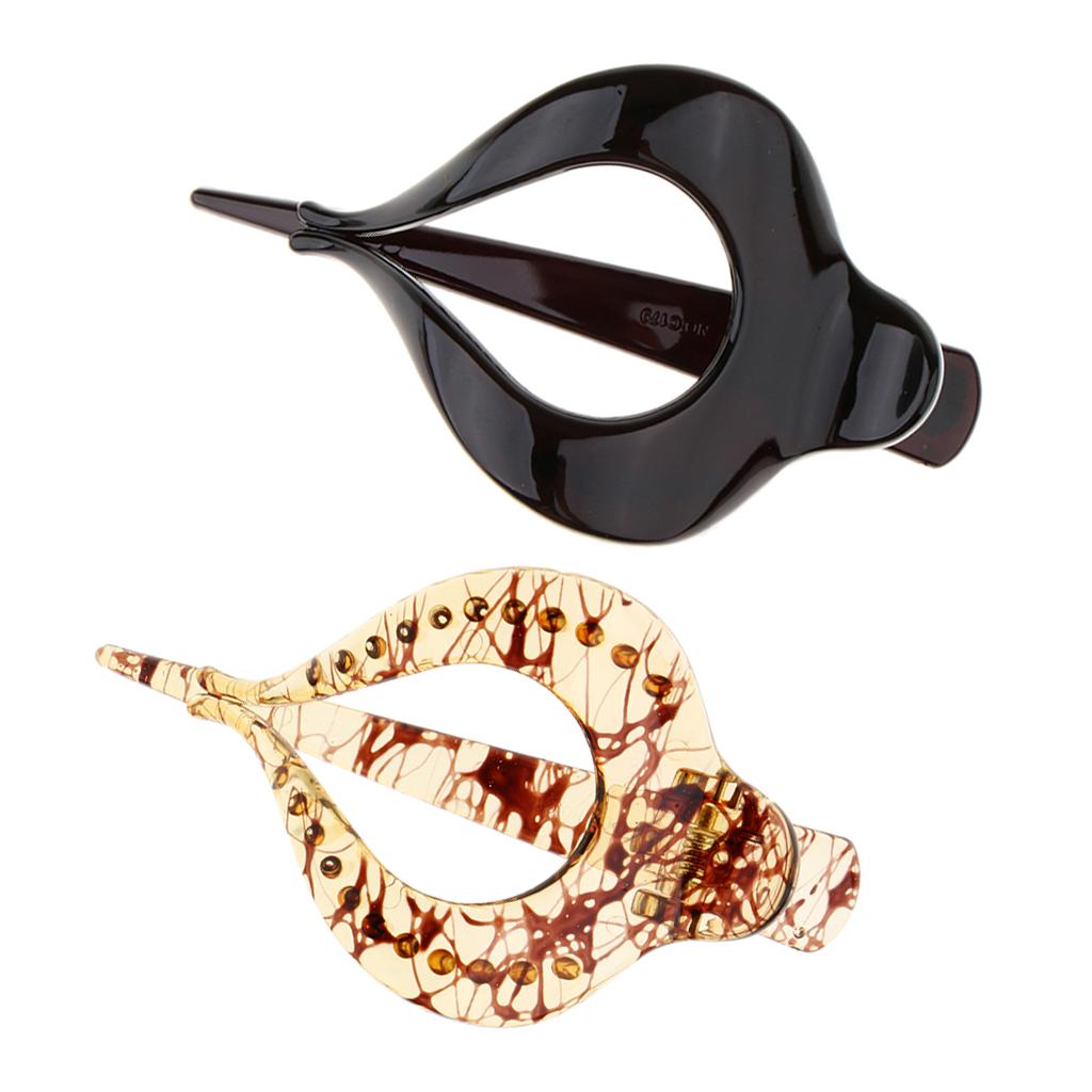 2x Large Heart Shaped Acrylic Hair Claw Banana Clip Clamp Jaw