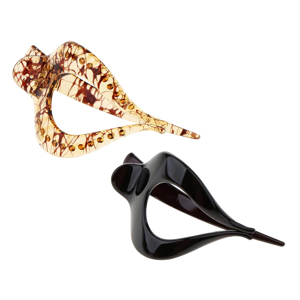 2x Large Heart Shaped Acrylic Hair Claw Banana Clip Clamp Jaw