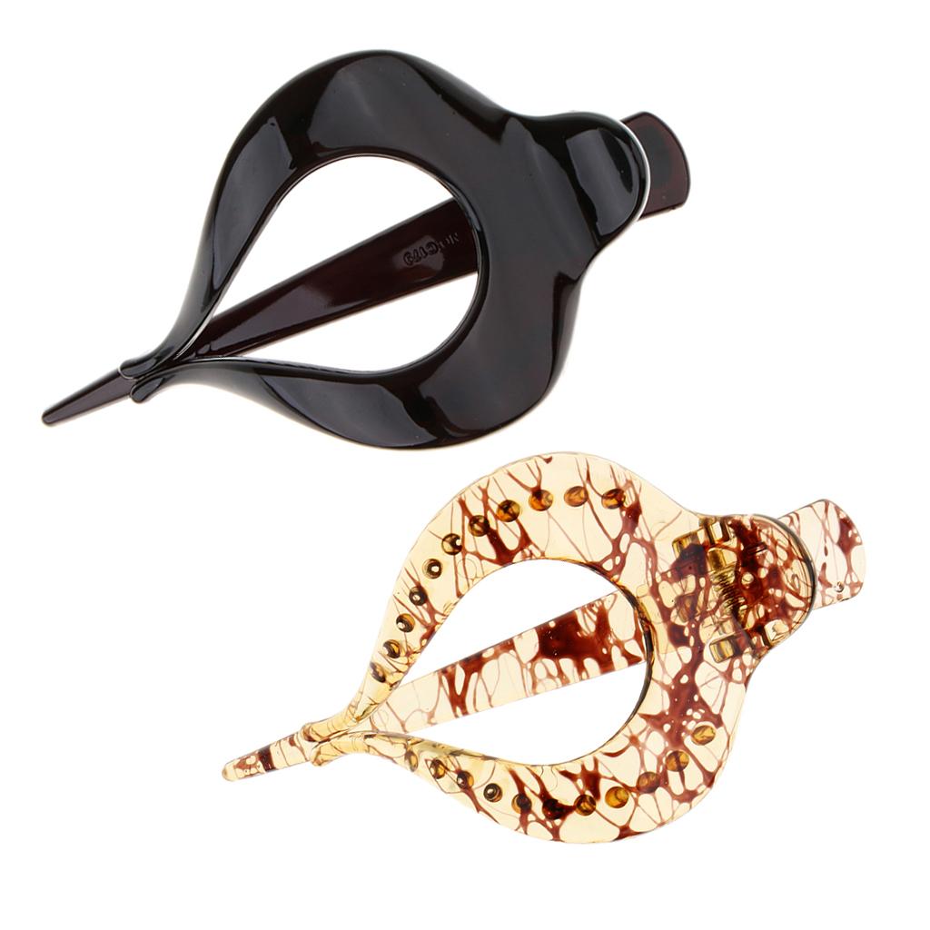2x Large Heart Shaped Acrylic Hair Claw Banana Clip Clamp Jaw
