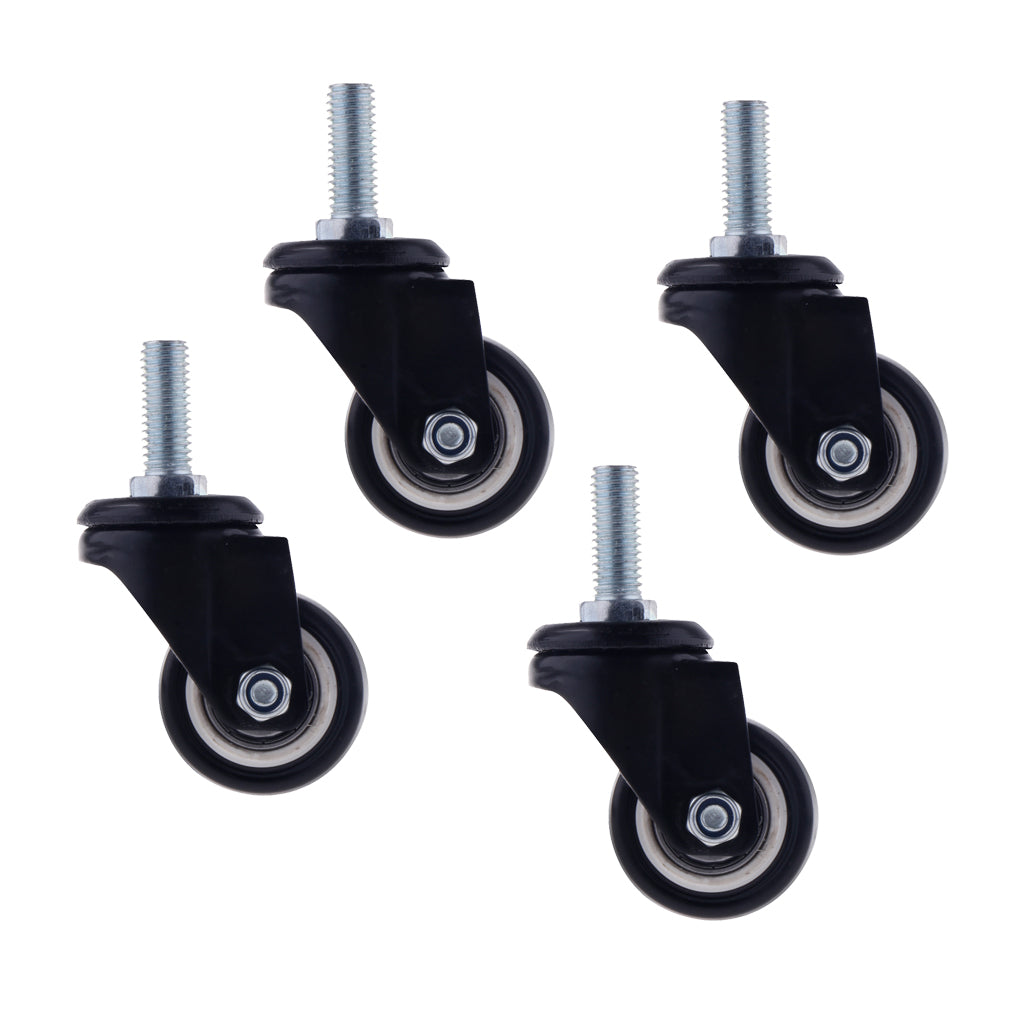 4PCS 1.5'' Mute Rubber Swivel Plate Caster Wheel M10 Universal Replacement