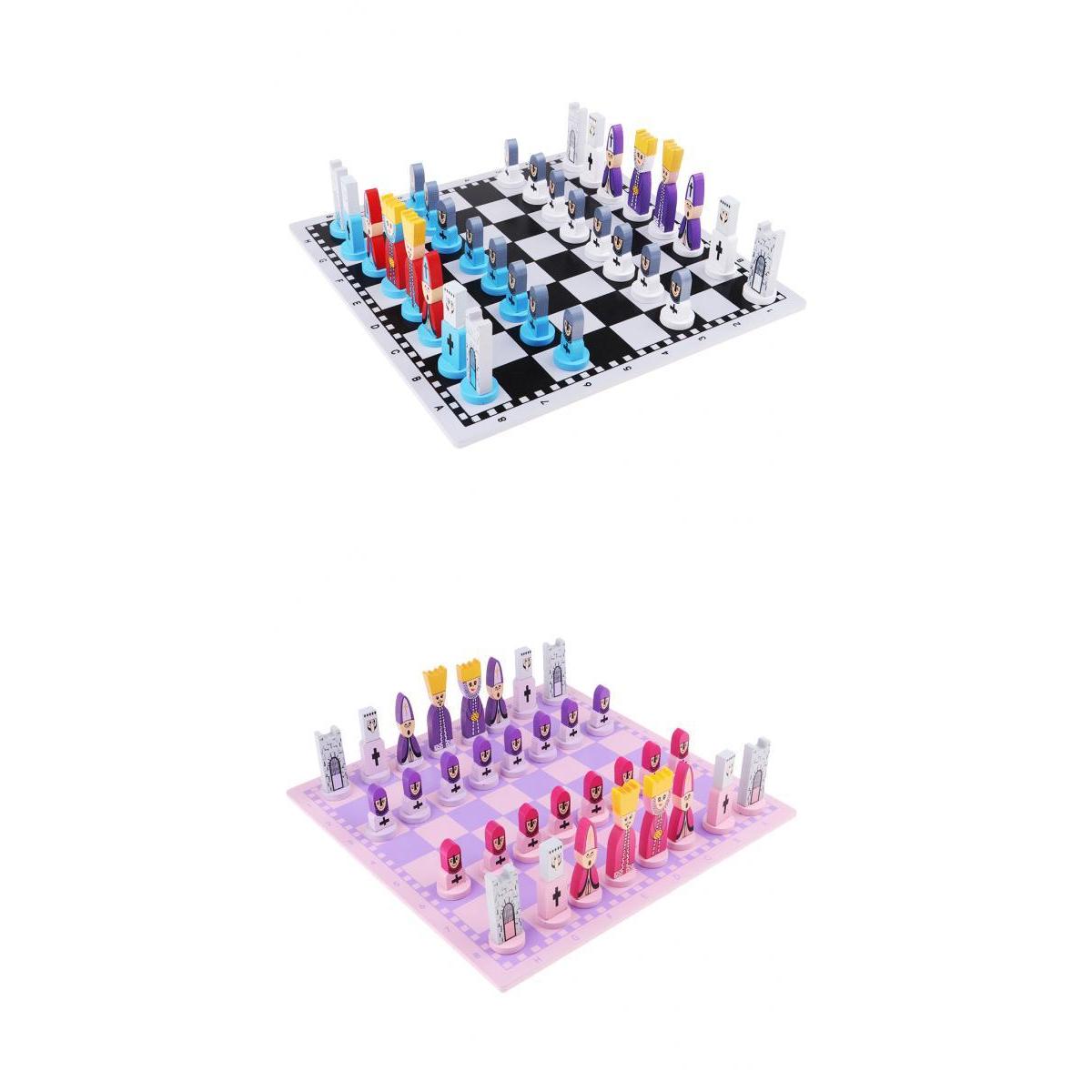 2 Set Wooden International Chess Game Chessman Checker Chess Pieces Games