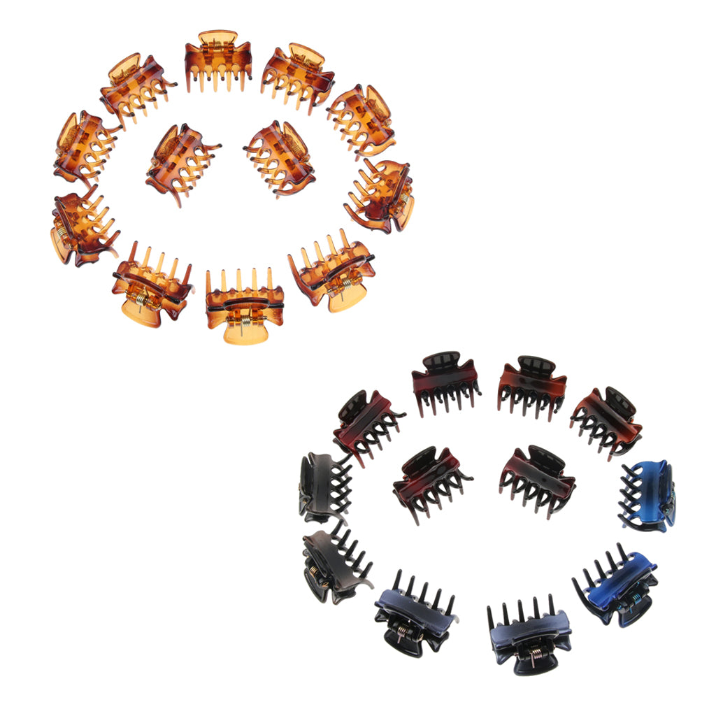 24 Resin Mini Hair Claws Grips Plastic Clip Clamps Pins Accessories Gradient