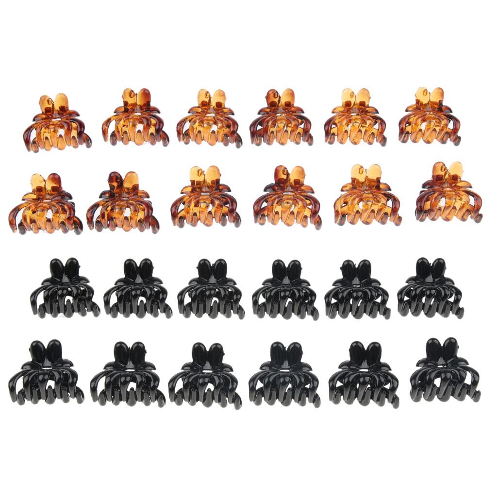 24x Women Mini Hair Claw Clips Plastic Hair Clamps Octopus Jaw Hairpin