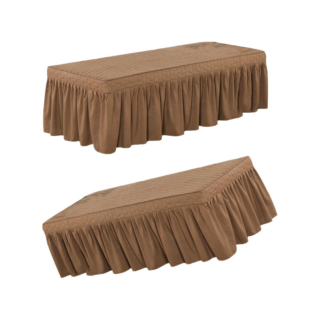2xSPA Massage Table Skirt Beauty Bed Cover Linen Valance Sheet Coffee