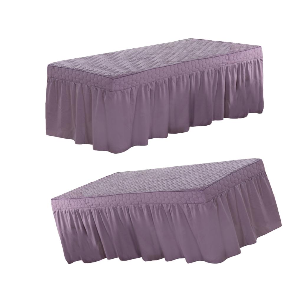 2xSPA Massage Table Skirt Beauty Bed Cover Linen Valance Sheet Purple