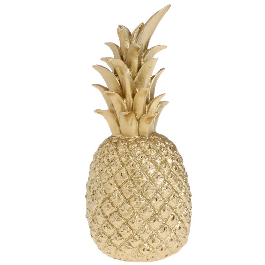 Creative Resin Pineapple Shaped Ornament Golden Showpiece L+S