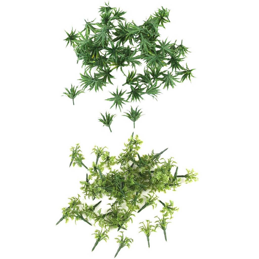 100pcs Green Scenery Landscape Model Sword Grass