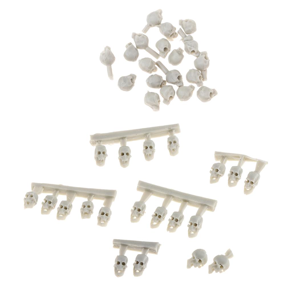 40Pcs Resin Soldier Skull Resin Model Skeleton 5/ 3mm Resin Miniature Statue