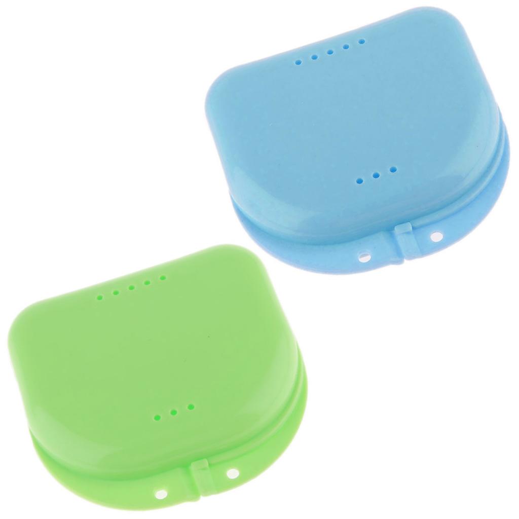 2Piece Portable Denture Retainer with Hole Mouthguard Storage Case Container
