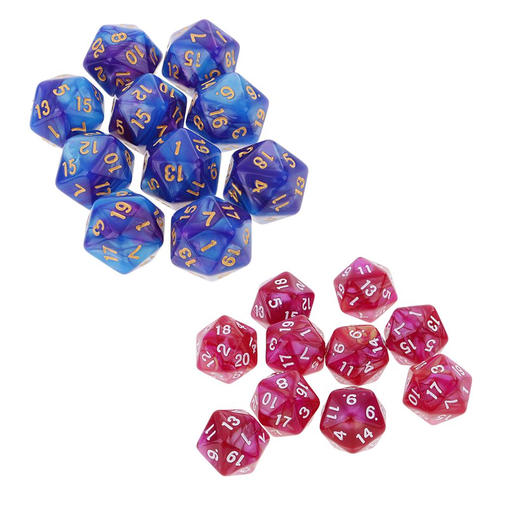 20x 20 Sided Dice D20 Polyhedral Dice for Dungeons and Dragons Table Games