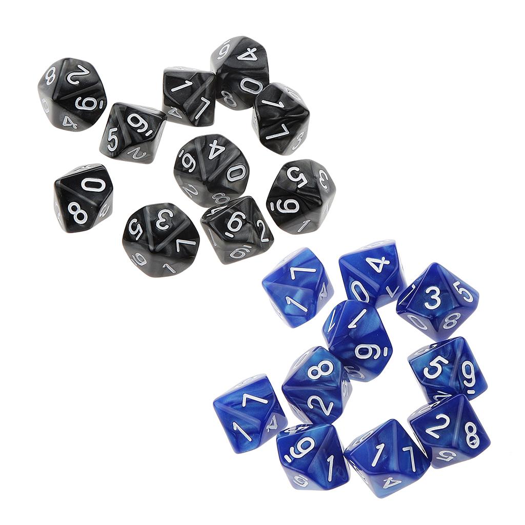 20Pieces Ten Sided Dice D10 Playing D&D RPG Party Games Dices