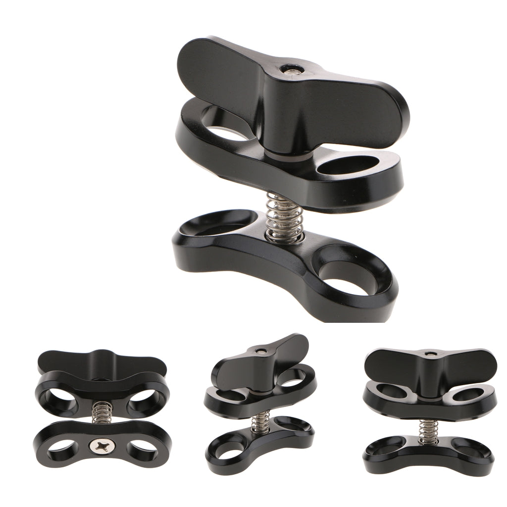 4xUnderwater Diving Ball Join Connector Clamp Mount Arm for Flashlight Black