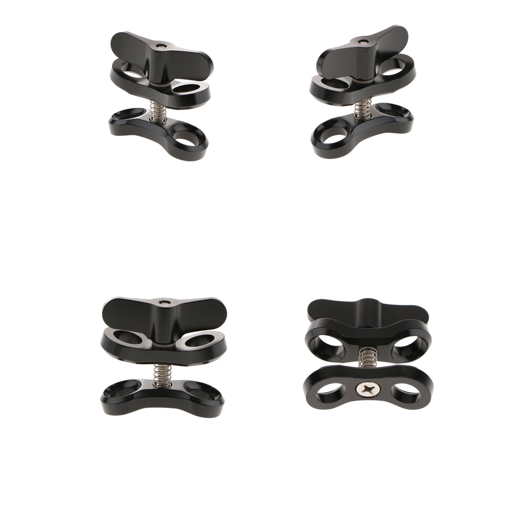 4xUnderwater Diving Ball Join Connector Clamp Mount Arm for Flashlight Black