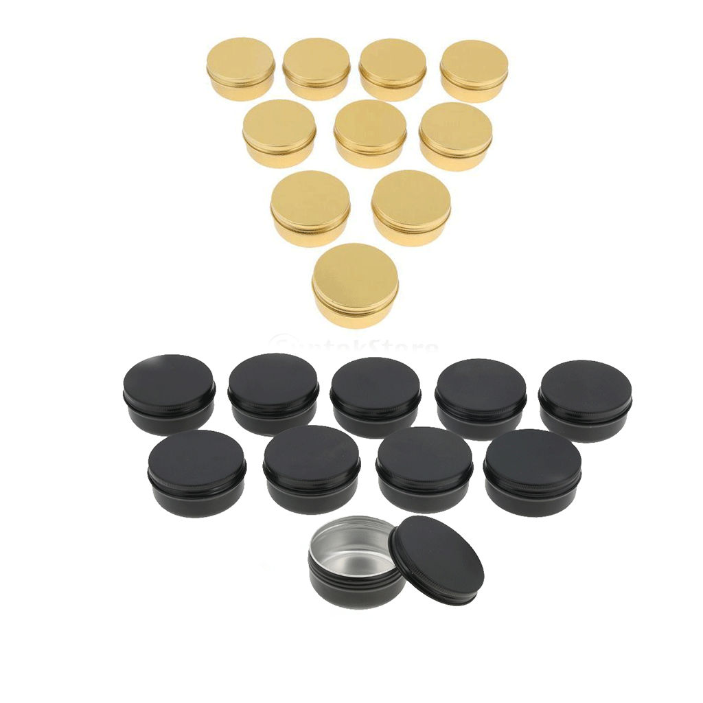 20Pieces Empty Metal Cosmetic Containers Travel Tins Makeup Sample Jars 30g