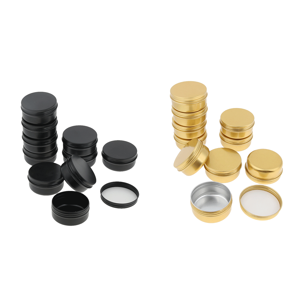 20 Pieces Empty Metal Cosmetic Containers Travel Tins Makeup Sample Jars 50g