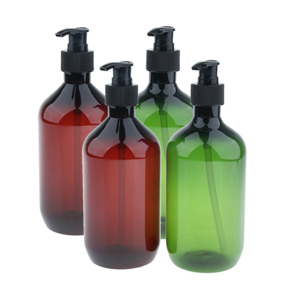 4 Pieces 500ml Refillable Pump Bottle Empty Shampoo Dispensing Container