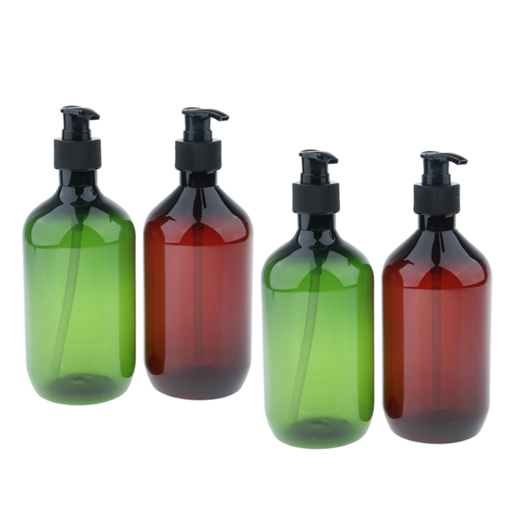 4 Pieces 500ml Refillable Pump Bottle Empty Shampoo Dispensing Container