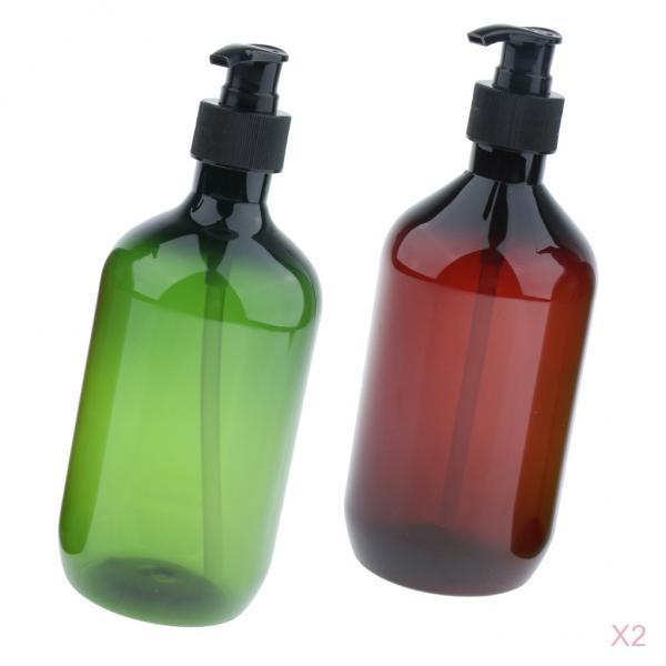 4 Pieces 500ml Refillable Pump Bottle Empty Shampoo Dispensing Container