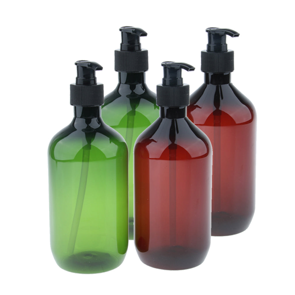 4 Pieces 500ml Refillable Pump Bottle Empty Shampoo Dispensing Container