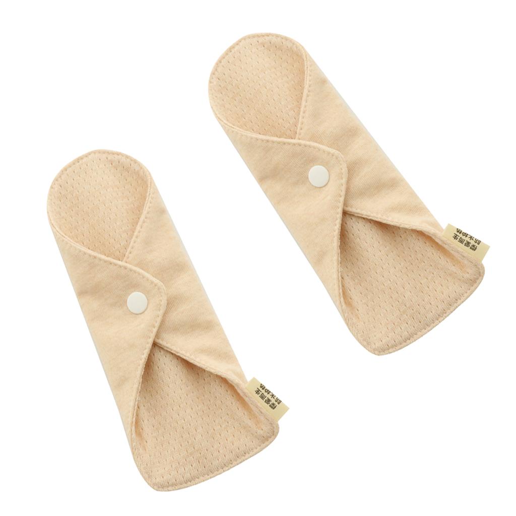 2 Pcs 7.1 inch Washable Cotton Sanitary Napkin Panty Liner Menstrual Pad