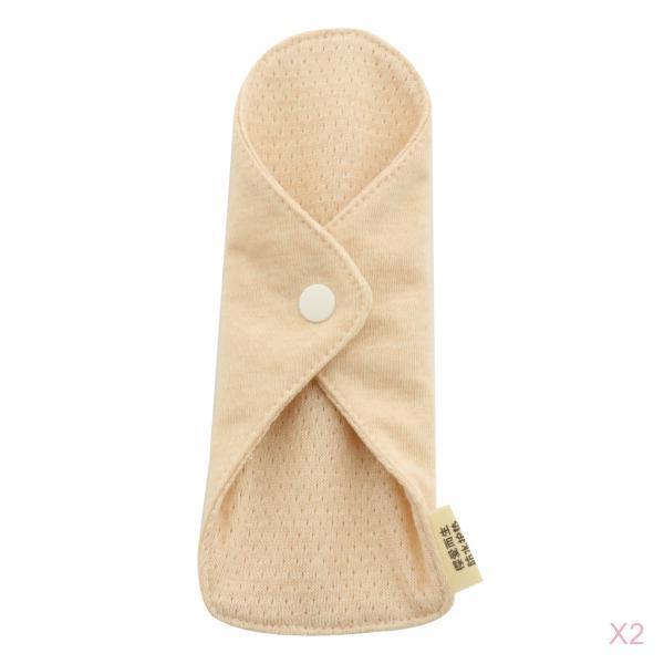 2 Pcs 7.1 inch Washable Cotton Sanitary Napkin Panty Liner Menstrual Pad