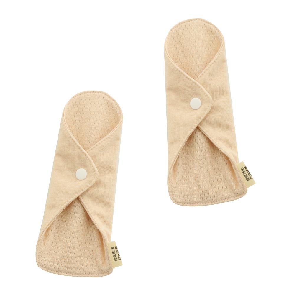 2 Pcs 7.1 inch Washable Cotton Sanitary Napkin Panty Liner Menstrual Pad