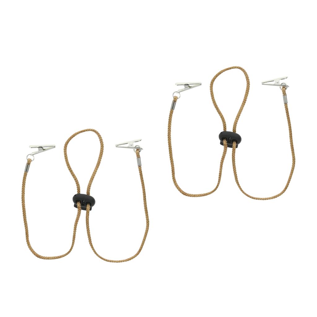 2 Pcs Adjustable Baby Elder Adult Dinner Napkin Clip Holder Chain Lanyard