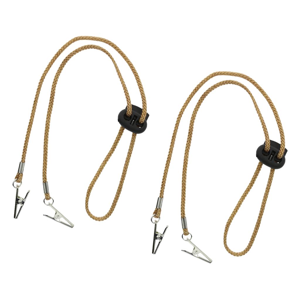 2 Pcs Adjustable Baby Elder Adult Dinner Napkin Clip Holder Chain Lanyard