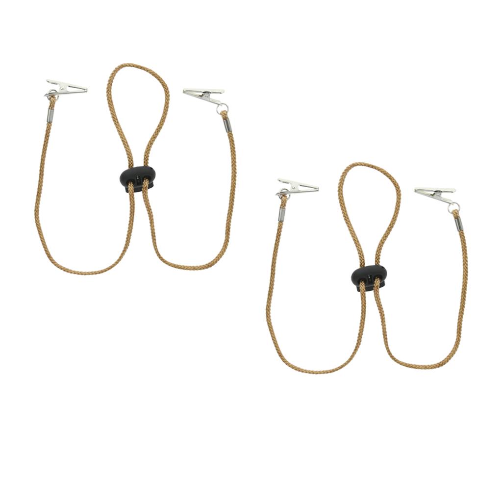 2 Pcs Adjustable Baby Elder Adult Dinner Napkin Clip Holder Chain Lanyard