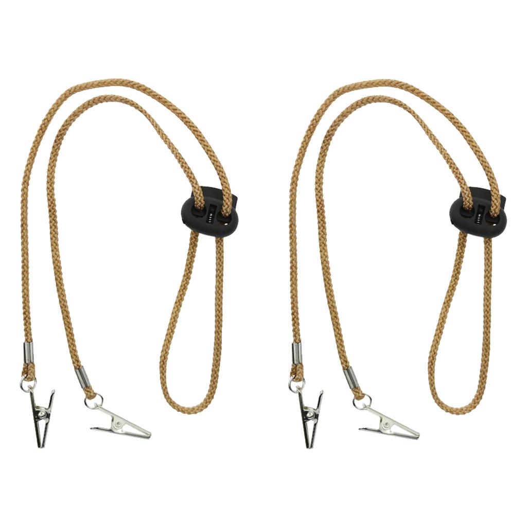 2 Pcs Adjustable Baby Elder Adult Dinner Napkin Clip Holder Chain Lanyard
