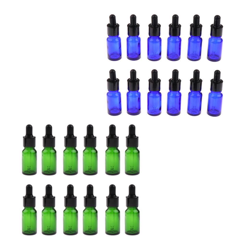 24Pieces Empty Essential Oil Bottle Glass Liquid Aromatherapy Dropper 10ML