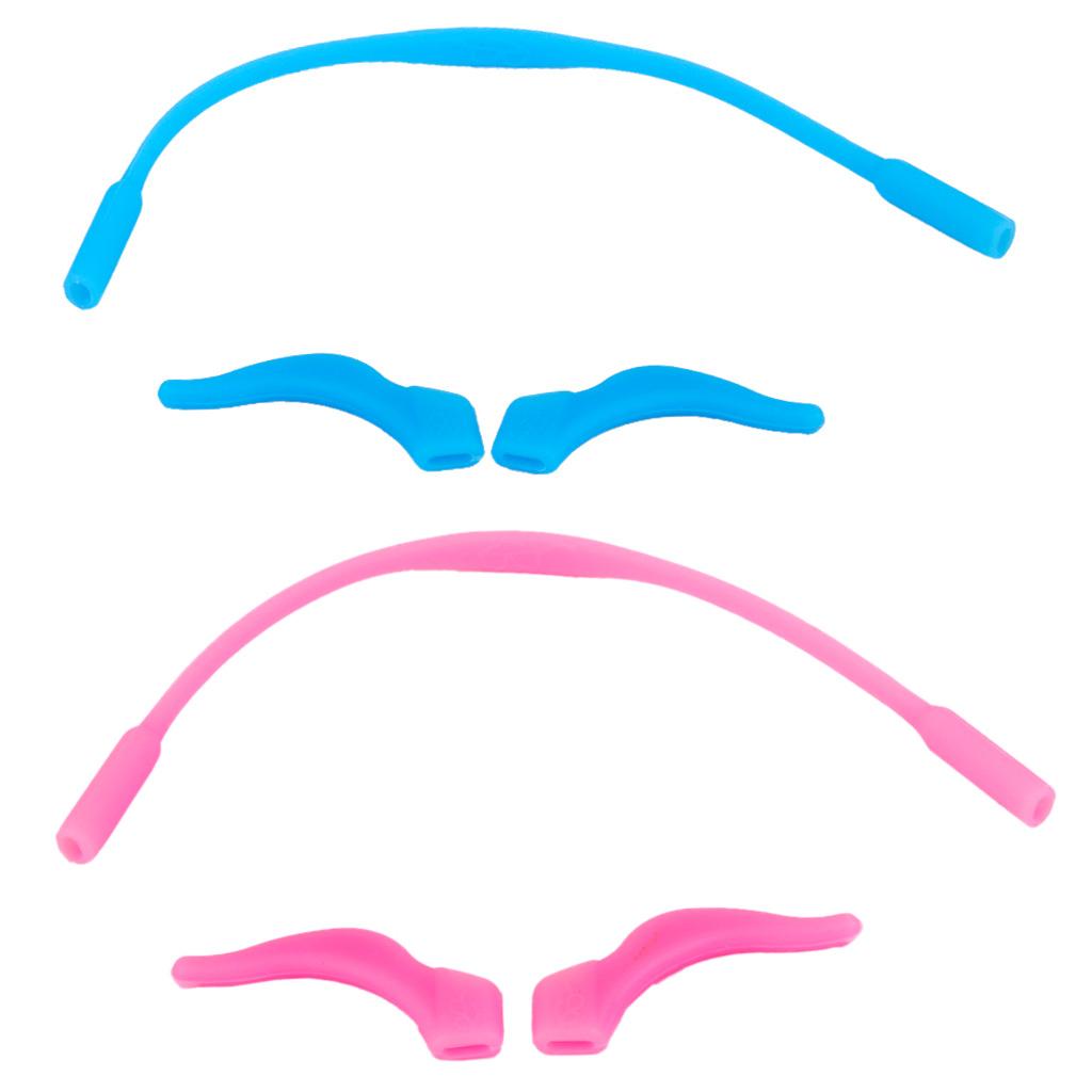 2X Silicone Child Glasses Rope Strap Lanyard Retainer+4X Anti Slip Ear Hook