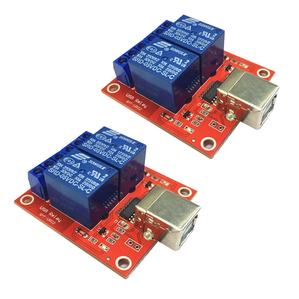 2PCS 2Way USB Relay Module HID no Drive USB Relay Computer Control 5V