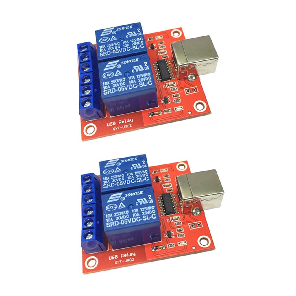 2PCS 2Way USB Relay Module HID no Drive USB Relay Computer Control 5V
