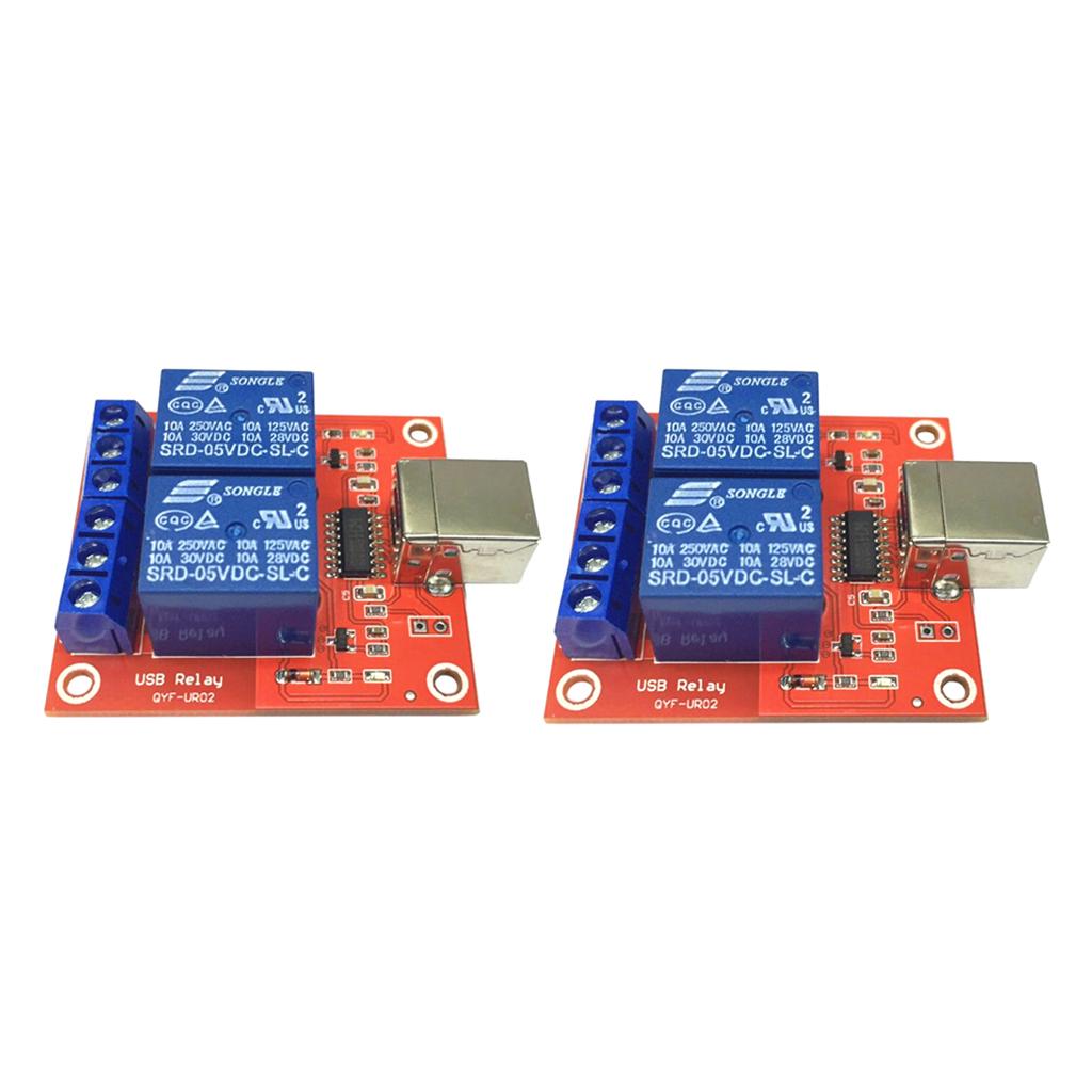 2PCS 2Way USB Relay Module HID no Drive USB Relay Computer Control 5V